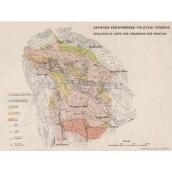 Aranyida környékének földtani térképe fakeretben