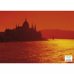   Parlament tányéralátét könyöklő + hátoldalon Budapest belváros térképe