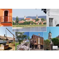   Szentendre képekben tányéralátét könyöklő + hátoldalon Dunakanyar térkép