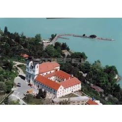   Tihanyi apátság tányéralátét könyöklő + hátoldalon Balaton térkép