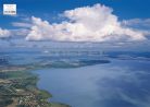 Balaton panoráma tányéralátét könyöklő + hátoldalon Balaton térkép