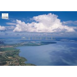   Balaton panoráma tányéralátét könyöklő + hátoldalon Balaton térkép