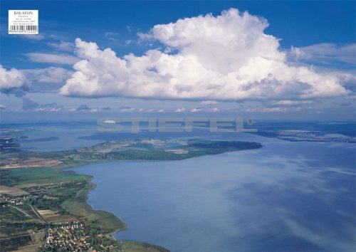 Balaton panoráma tányéralátét könyöklő + hátoldalon Balaton térkép