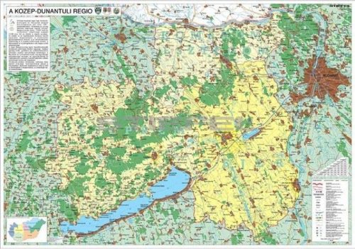 A Közép-Dunántúli régió térképe, fémléces falitérkép