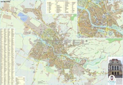 Nagyvárad város (Románia) térképe, tűzhető, keretes