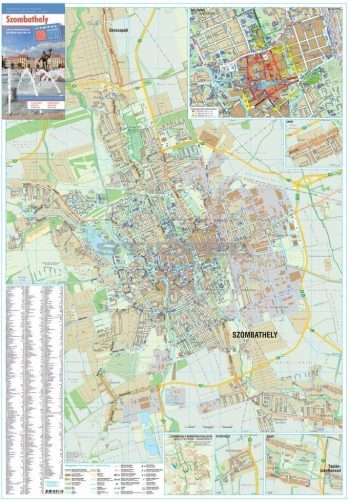 Szombathely város térképe, tűzhető, keretes