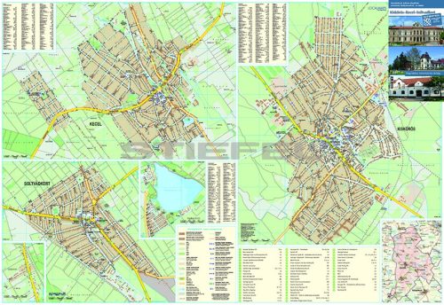 Kiskőrös-Soltvadkert-Kecel tűzhető, keretezett térképe