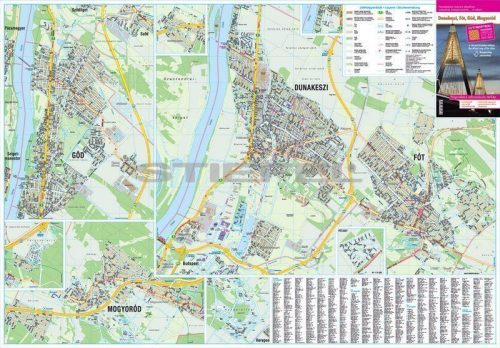 Dunakeszi, Göd, Fót, Mogyoród keretezett térkép