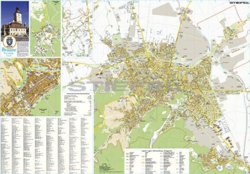 Brassó város (Románia) térképe, tűzhető, keretes