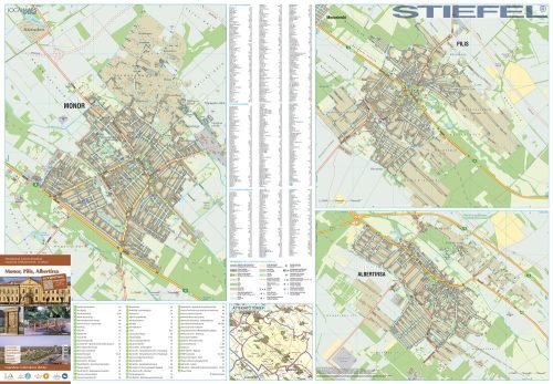 Monor-Pilis-Albertirsa tűzhető, keretezett térképe