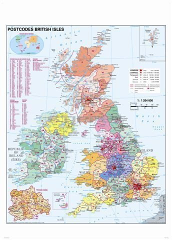 Nagy-Britannia irányítószámos térképe