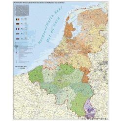 Benelux államok irányítószámos falitérkép