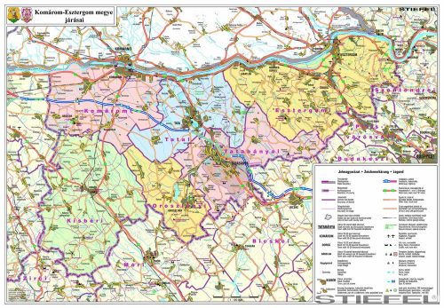 Komárom-Esztergom megye falitérkép