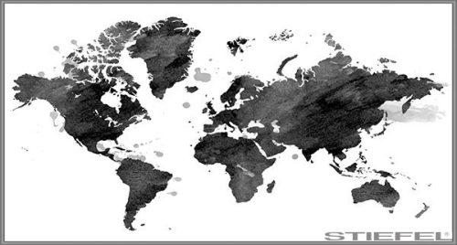 Föld fali dekortérkép antracit színben keretezett kivitelben 200x140