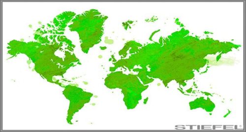 Föld fali dekortérkép zöld színben faléces kivitelben 100x70