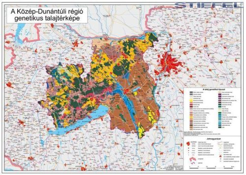 Közép-Dunántúli régió genetikus talajtérképe, falitérkép