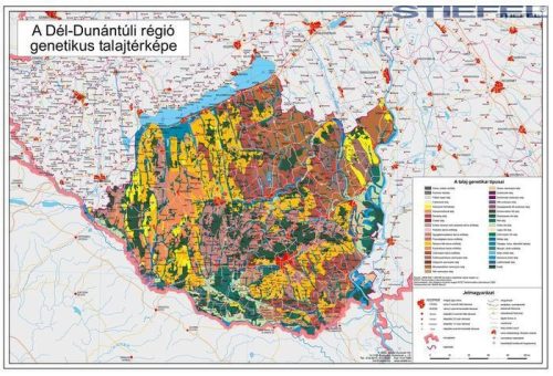 Dél-Dunántúli régió genetikus talajtérképe, falitérkép