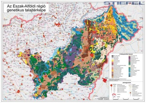 Észak-Alföldi régió genetikus talajtérképe, falitérkép