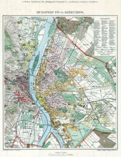 Budapest fő- és székváros térképe fakeretben