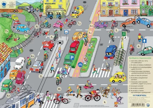 Kerékpáros tízparancsolat asztali alátét A3 duo