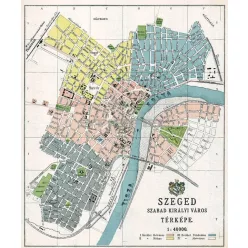 Szeged Szabad Királyi város térképe fakeretben