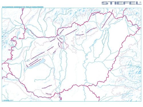Magyarország domborzata vaktérkép A3 alátét