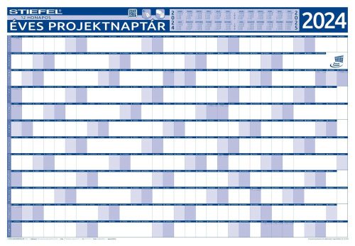 Éves projektnaptár 2024, keretezett