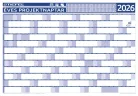Éves tervezőnaptár és projektnaptár kétoldalas 2026 fémléces ajándék filctollal,100x70