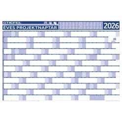   Éves projektnaptár 2026 140x100 cm, fémléces, ajándék kék színű filctollal