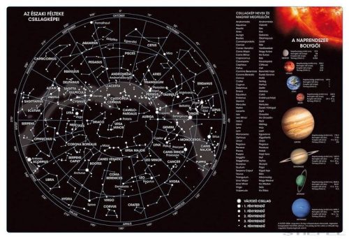 Csillagok csillagképek és bolygók falitabló