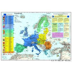   Az Európai Unió (a tagok és tagjelöltek zászlóival) falitérkép