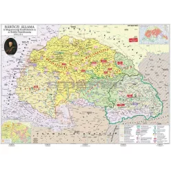 Rákóczi állama és a szabadságharc fémléces térkép