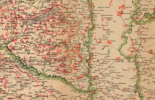 Régi Magyarország 1876 borászati térképe