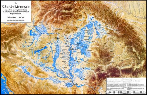 A Kárpát medence vízborította és árvízjárta területeinek falitérkép 