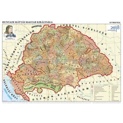 Hunyadi Mátyás magyar királysága térkép, fémléces