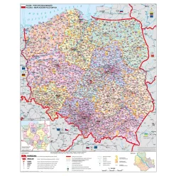   Lengyelország irányítószámos térképe fóliás-fémléces