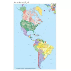 Észak- és Dél-Amerika politikai térképe (angol)