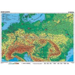 Közép-Európa, domborzati + vaktérkép DUO
