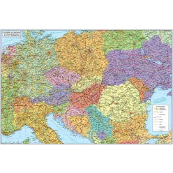 Közép-Európa keretezett autótérkép