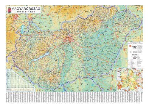 Magyarország autótérkép keretezett 
