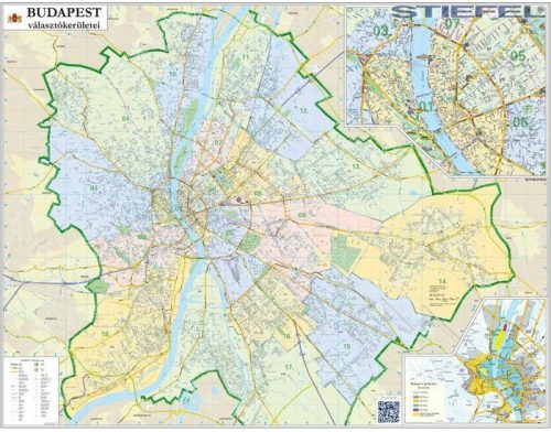 Budapest országgyűlési választókerületei (2014) falitérkép