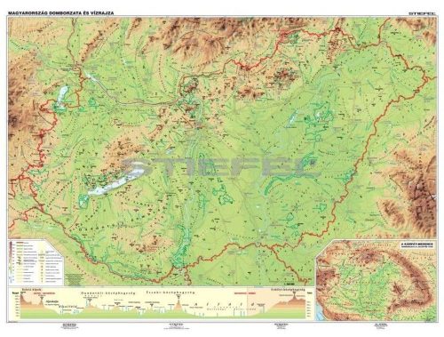 Magyarország domborzata fémléces falitérkép