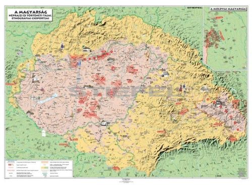 Magyar néprajzi térkép kétoldalas térkép