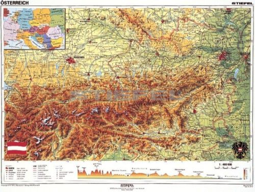Ausztria, domborzati + politikai DUO (német)