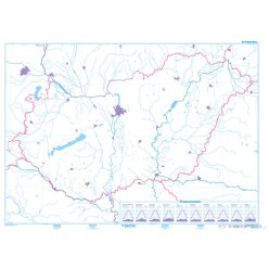  Magyarország körvonalas iskolai földrajzi falitérképe, klíma diagramokkal. 