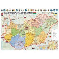   Magyarország közigazgatási térképe vármegyék és megyei jogú városok feltüntetésével