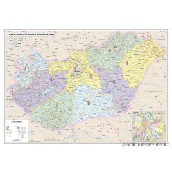   Magyarország postai irányítószámai falitérképe, falitérkép