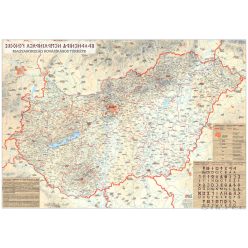   Magyarország rovásírás iskolai falitérkép (Rovásírás ABC-vel)