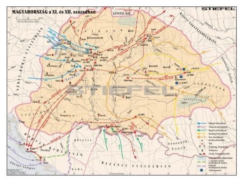 Magyarország a XI-XII. században iskolai történelmi falitérkép 