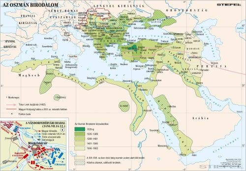 Az Oszmán Birodalom (140 x 100 cm) iskolai történelmi falitérkép